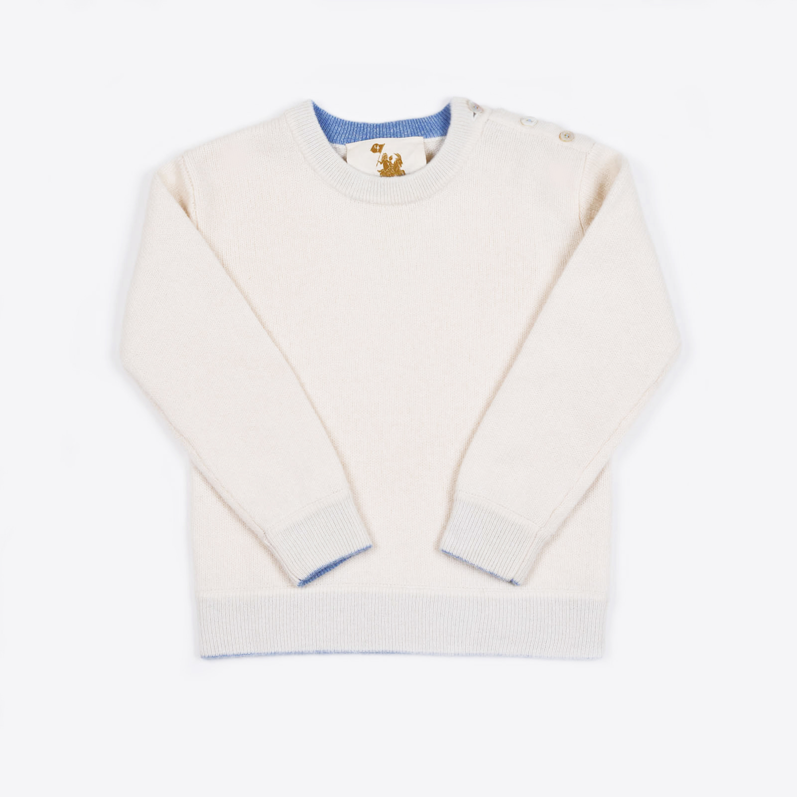 White Round Collar Sweater – M&7