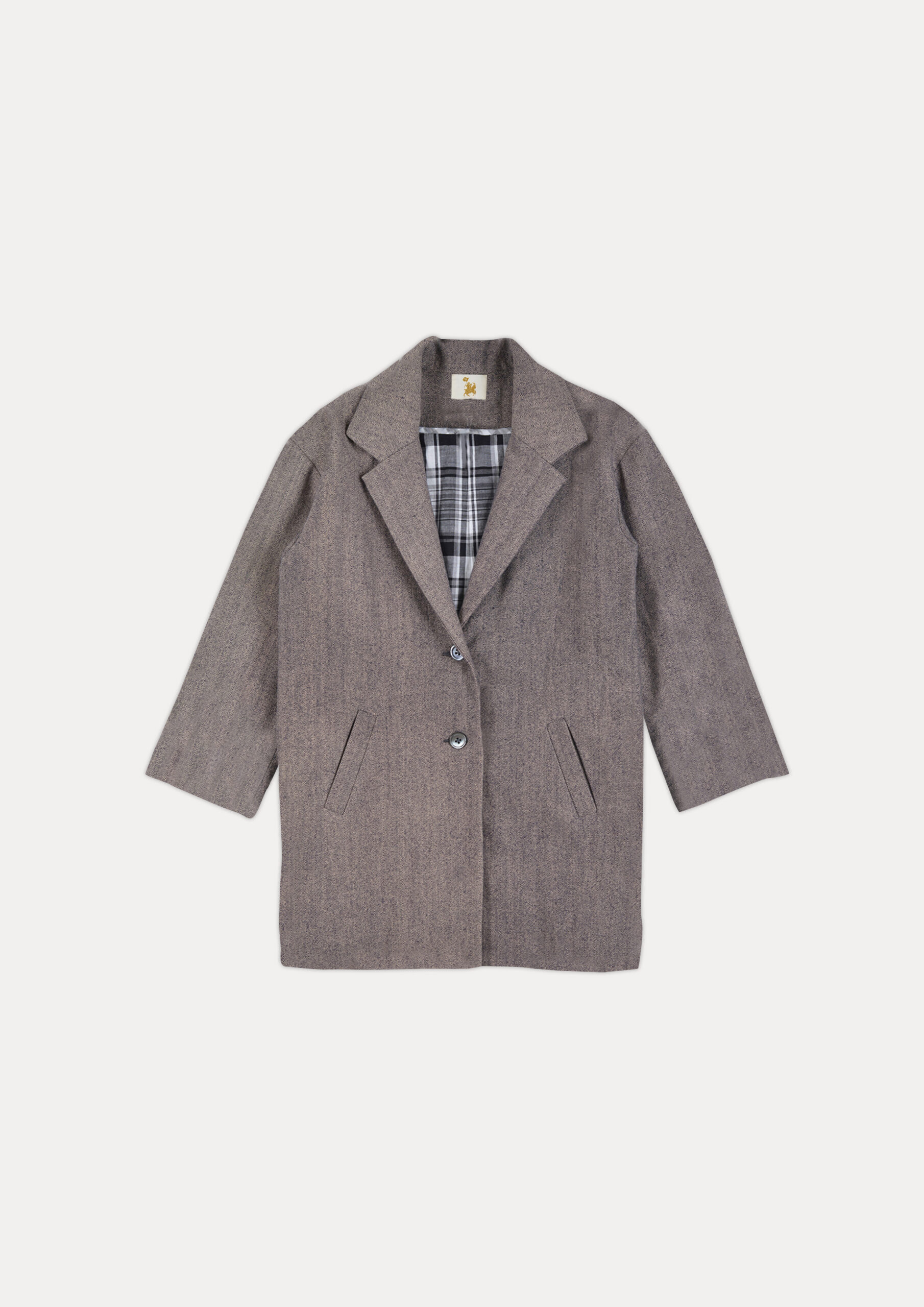 Wool Checkered Tailored Coat – M&7
